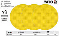 Диск шліфувальний до стін G60 Ø-225 мм 3 штуки Польща YATO YT-84600