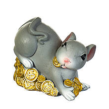 Фигурка "Богатая мышка с монетами" (4 вида по 3шт)