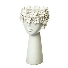 Керамічна ваза "Дівчина в кольорах" біла, 30 см