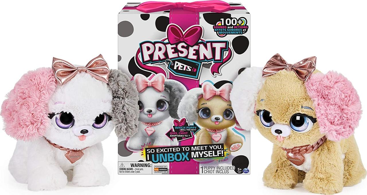 М'який інтерактивний щеня Spin master Present pets 6051197