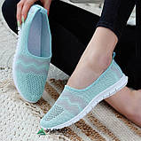 Сліпони жіночі мокасини на літо м'ятні сітка, фото 3