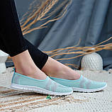 Сліпони жіночі мокасини на літо м'ятні сітка, фото 4