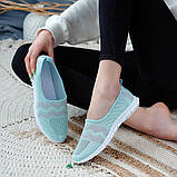 Сліпони жіночі мокасини на літо м'ятні сітка, фото 5