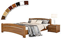 Ліжко односпальні в спальню, дитячу з натуральної деревини буку Венеція Естелла
