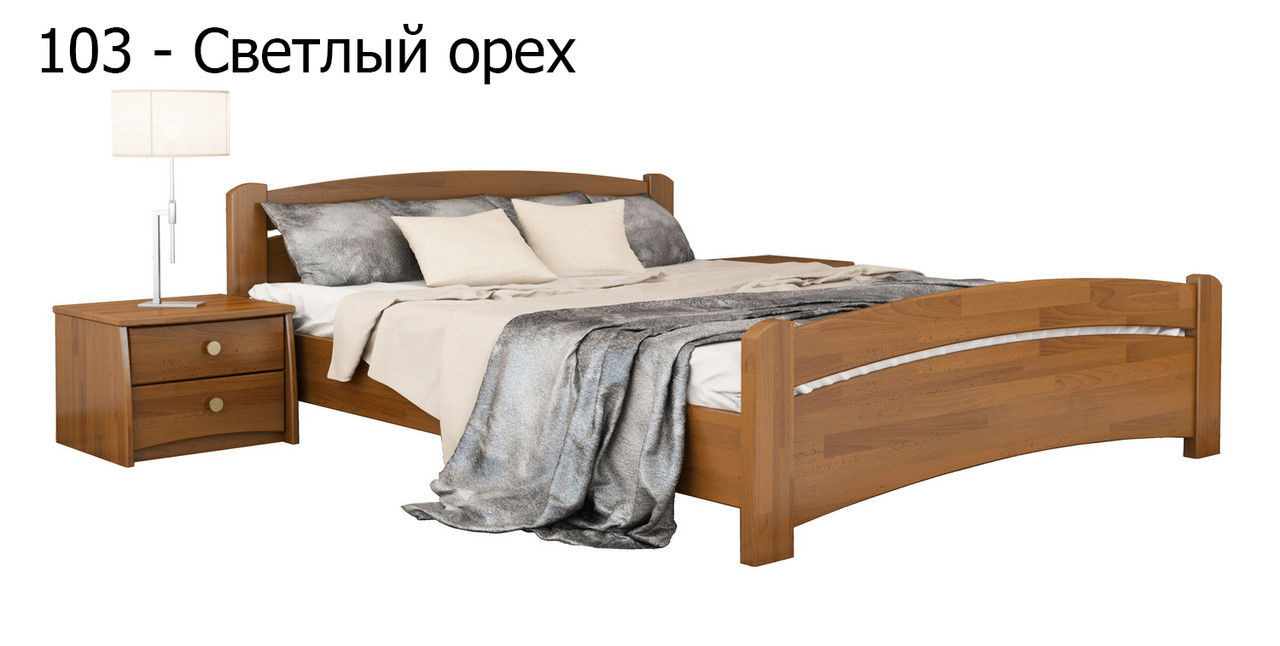 Ліжко односпальні в спальню, дитячу з натуральної деревини буку Венеція Естелла - фото 4 - id-p4103937