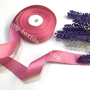 Репсова стрічка однотонна 2,5 см 23 м Яскраво рожевий