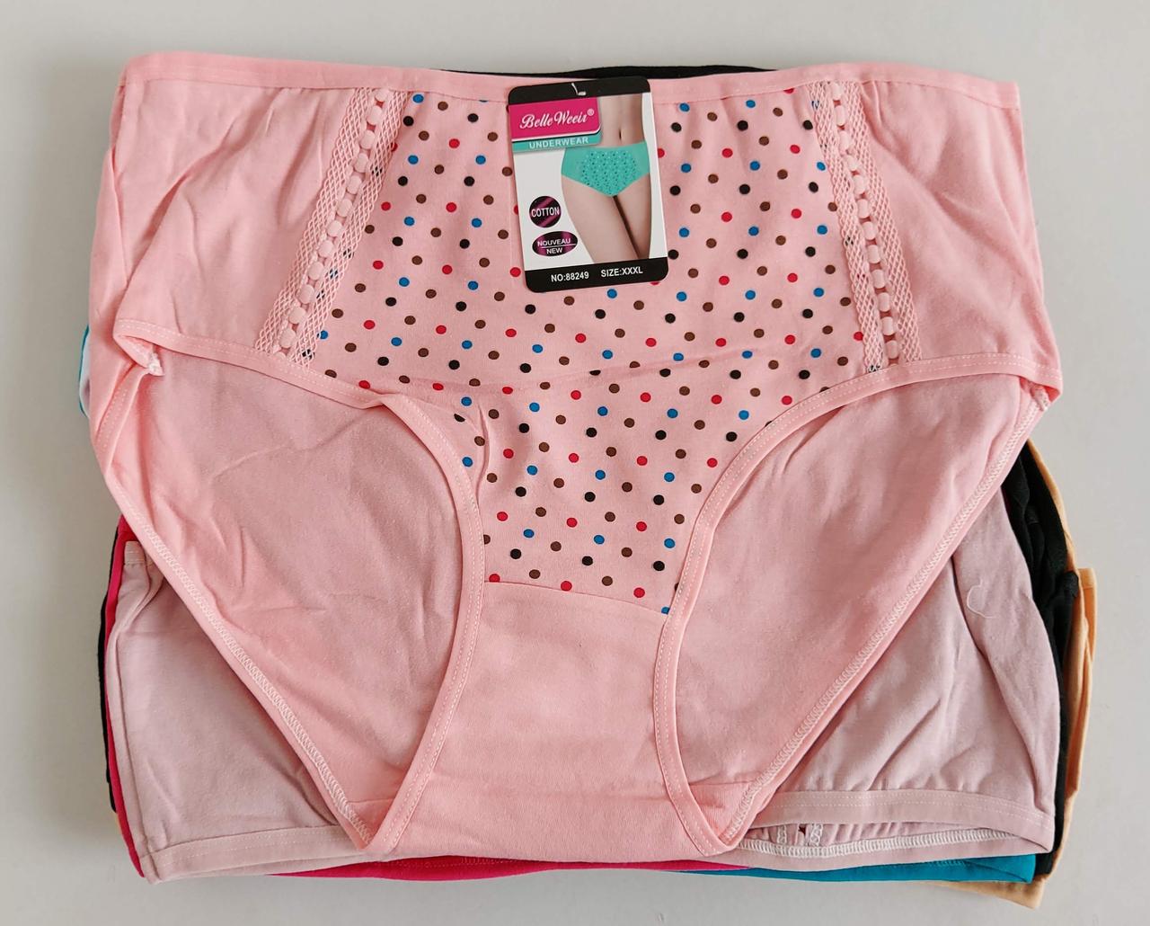 Труси жиночі «Belle Weeir» в горошок три розміри в упаковці (12 шт), фото 1
