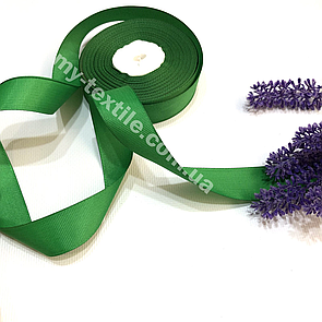 Репсова стрічка однотонна 2,5 см 23 м Зелений