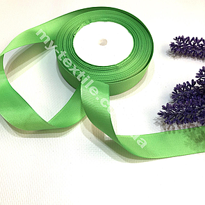 Репсова стрічка однотонна 2,5 см 23 м Світло зелений