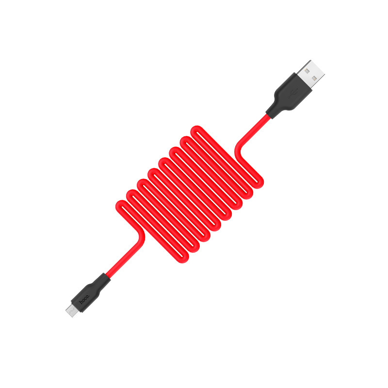 USB Кабель Hoco X21 Plus Silicone Quick Charge 2.4 A Micro USB Red (1 m)