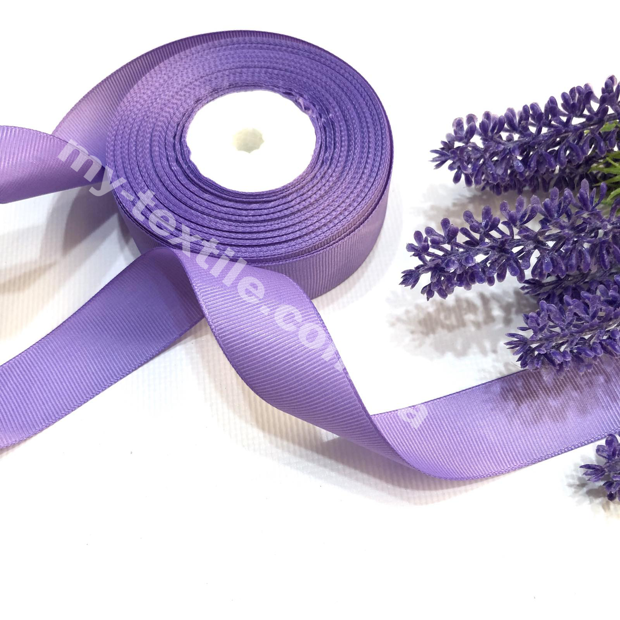 Репсова стрічка однотонна 2,5 см 23 м Бузковий, фото 1