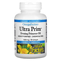 Масло примулы вечерней Natural Factors "Ultra Prim" 1000 мг (90 капсул)