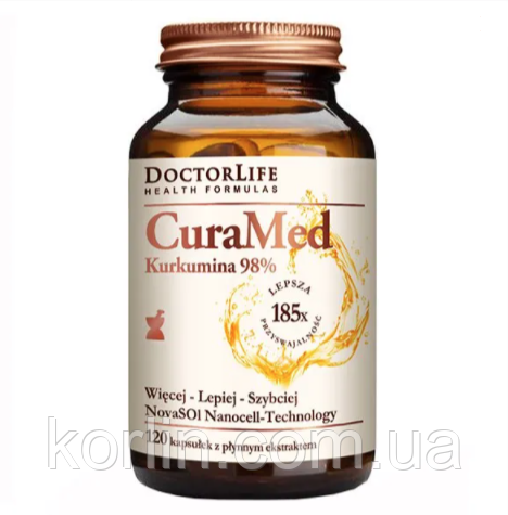 Куркумін 95% — 98% міцельована куркума 720 мг 100 кап Doctor Life CuraMed США Доставка з ЄС