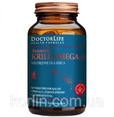 Олія Антарктичного Криля 600 мг 90 кап Doctor Life Antarctic Krill Omega-3 США Доставка з ЄС