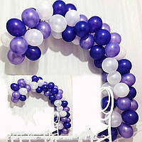 Арка гирлянда из воздушных шаров Фиолетовая, набор для содания фотозоны на день рождения 100 шт