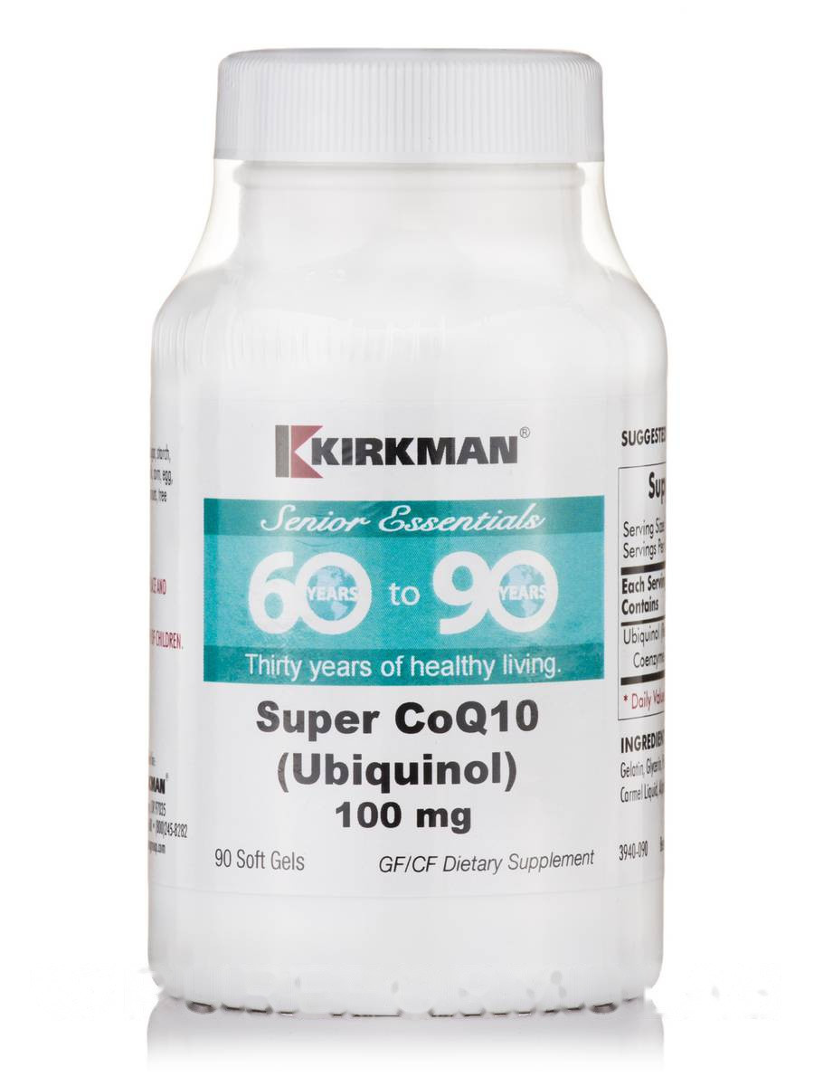 60 — 90 Супер CoQ 100 мг (Убіхонол), 60 to 90 Super CoQ 100 mg (Ubiquinol), Kirkman labs, 90 М'яких гелів