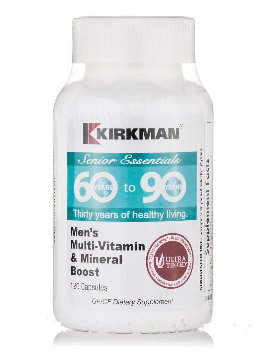 60-90 Чоловічий Мульти-вітамін & Мінерали підвищені, 60 to 90 Men's Multi-Vitamin&Mineral Boost, Kirkman