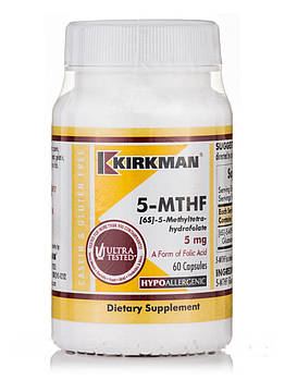 5-MTHF ([6S] -5-метилтетрагидрофолат) 5 мг, 5-MTHF ([6S]-5-Methyltetrahydrofolate) 5 mg, Kirkman labs, 60