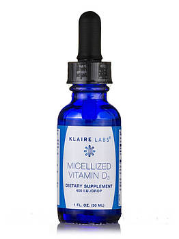 Klaire Labs Micellized Vitamin D3/Мелізований вітамін D3 400 МО ( VITAMIN D 3 Micellized ASDHelp) 30 мл