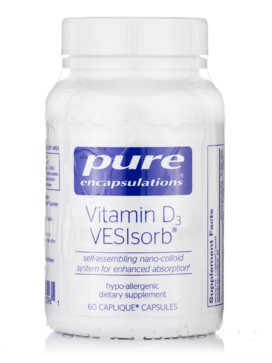 Витамин D3 VESIsorb, Vitamin D3 VESIsorb, Pure Encapsulations, 60 капсул BX982