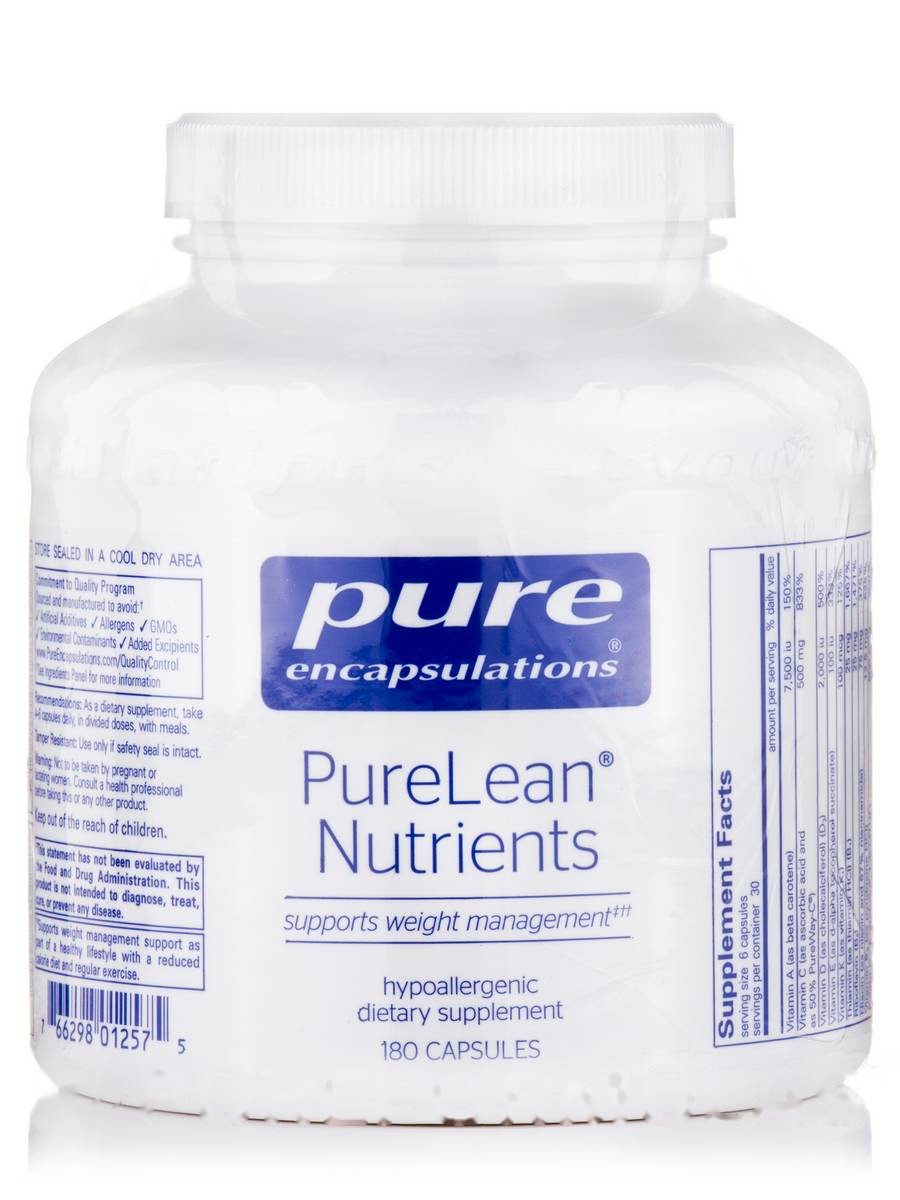 Чисті поживні речовини, PureLean Nutrients, Pure Encapsulations, 180 капсул BX018