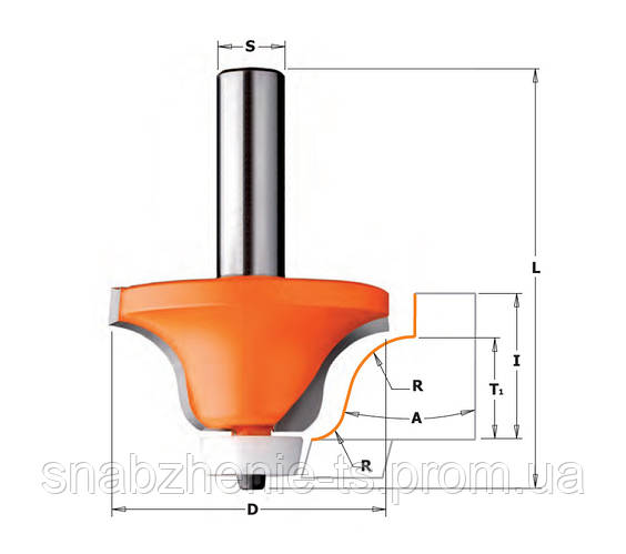 Фреза фасочная для искусственного камня 54 x 25,4 x 77,6 мм, хвостовик ...