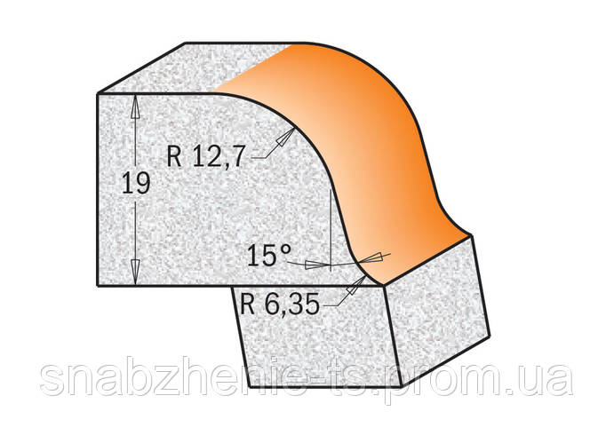 Фреза фасочная для искусственного камня 54 x 25,4 x 77,6 мм, хвостовик ...