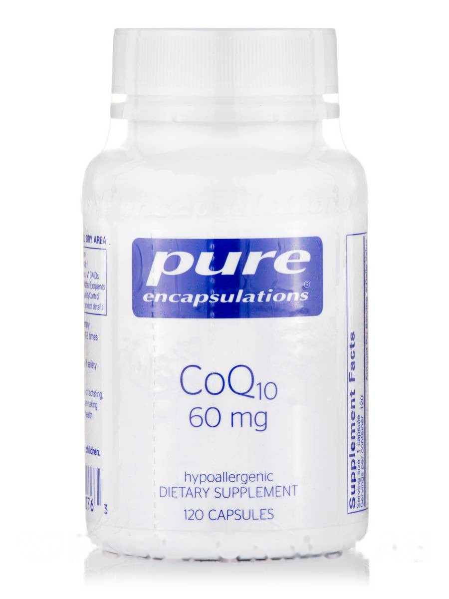 КоензимQ10 60 мг, CoQ10, Pure Encapsulations, 120 капсул BX040