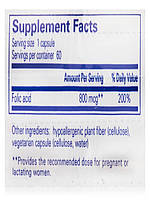 Фолієва кислота, Folic Acid 800 UG. / Pure Encapsulations, 60 капсул BX041, фото 8