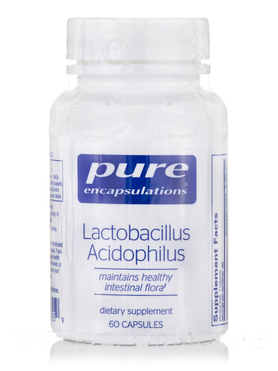 Лактобацил ацидофілін, Lactobacillus Acidophilus, Pure Encapsulations, 60 капсул BX051