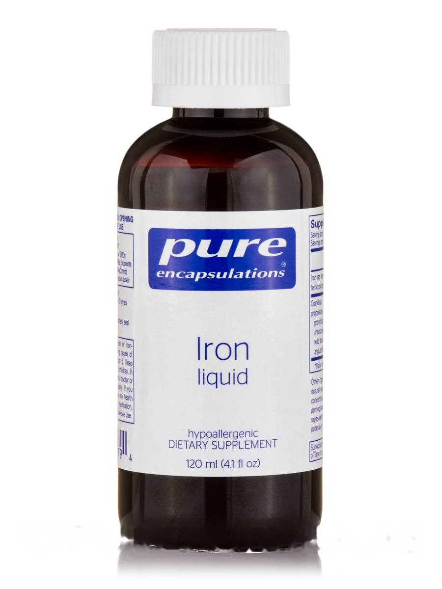 Pure Encapsulations Iron liquid / Рідке залізо для підтримки функцій гемоглобіну 120 мл BX078, фото 1