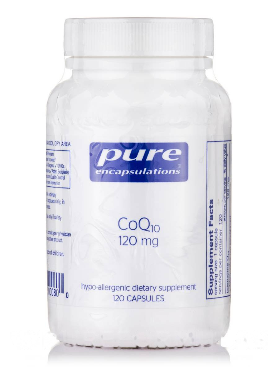 Коензим Q10 120 мг, CoQ10, Pure Encapsulations, 120 капсул BX087