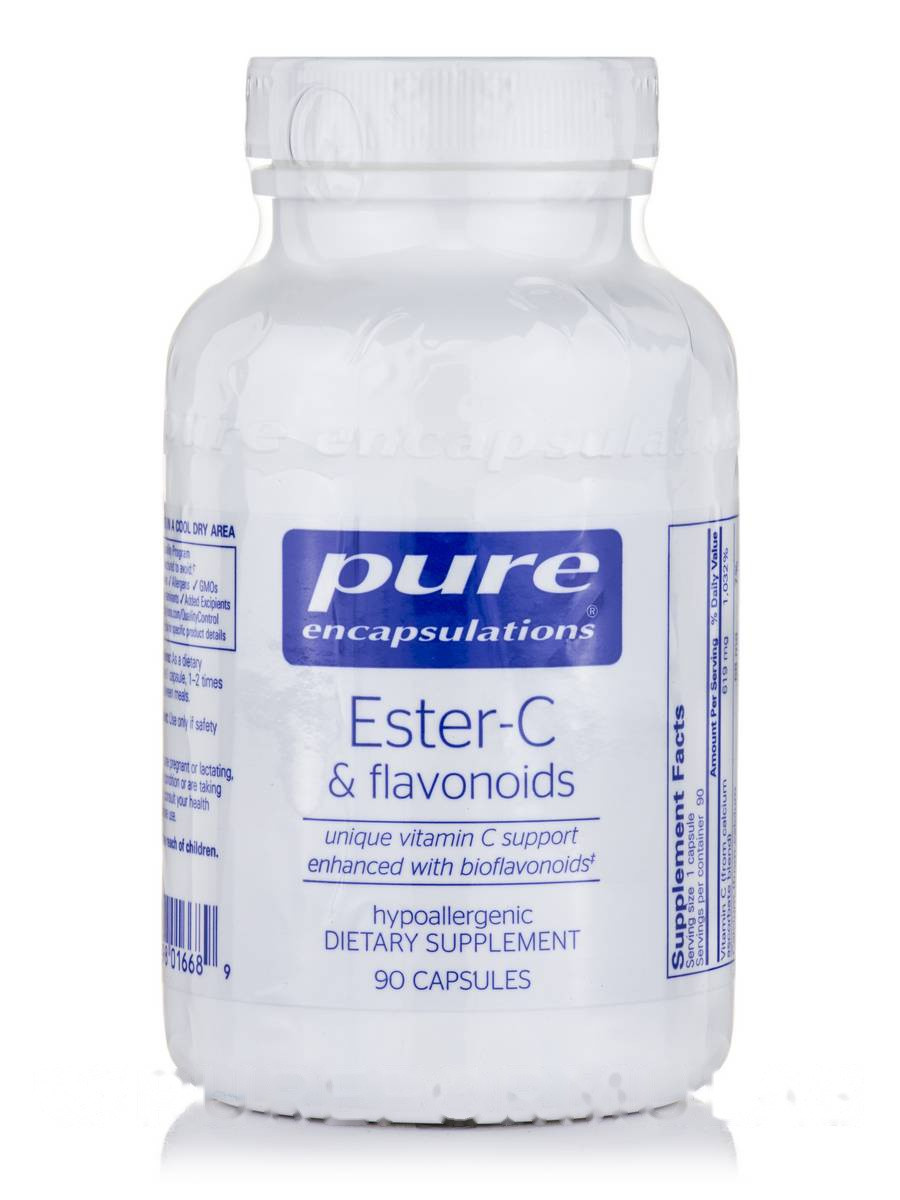 Ефір-C & Флавоноїди, Ester-C & Flavonoids, Pure Encapsulations, 90 капсул BX092