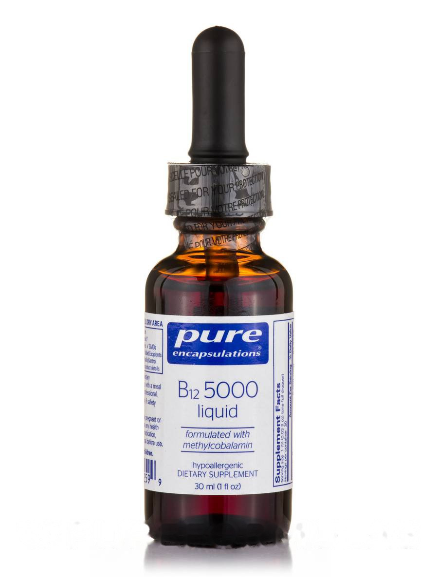 B12 5000 Рідина, B12 5000, Pure Encapsulations, 1 л. Ун (30 мл) BX134