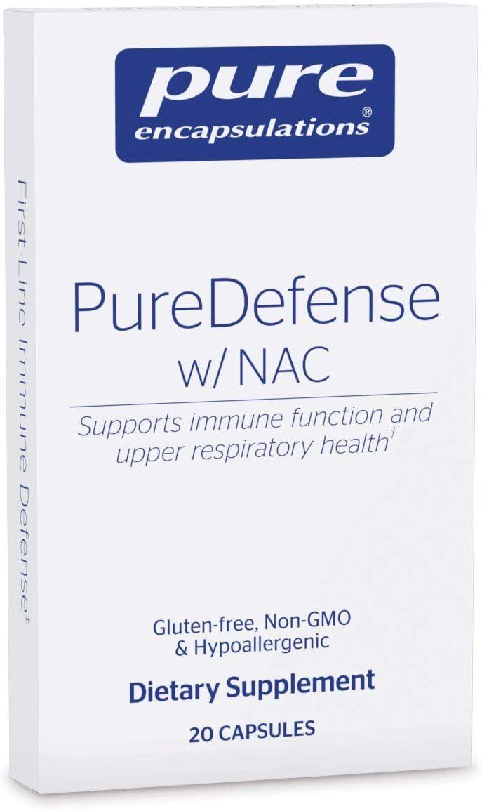 Підтримка імунітету та здоров'я дихальних шляхів, PureDefense with NAC, Pure Encapsulations, 20 капсул BX729