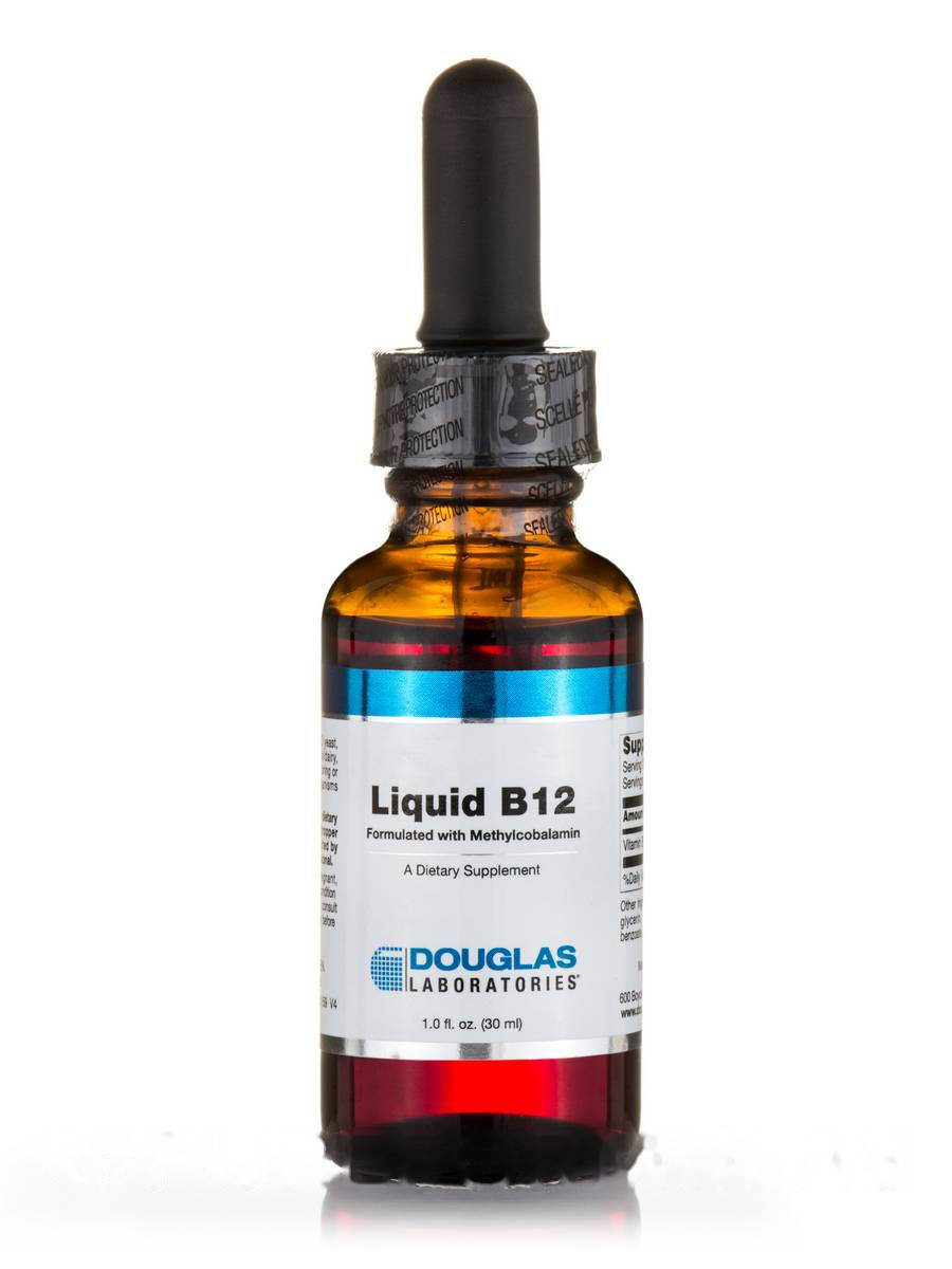 Жидкий B12, натуральный вишневый ароматизатор, Liquid B12, Douglas Laboratories, 1 флакон. Ун (30 мл)