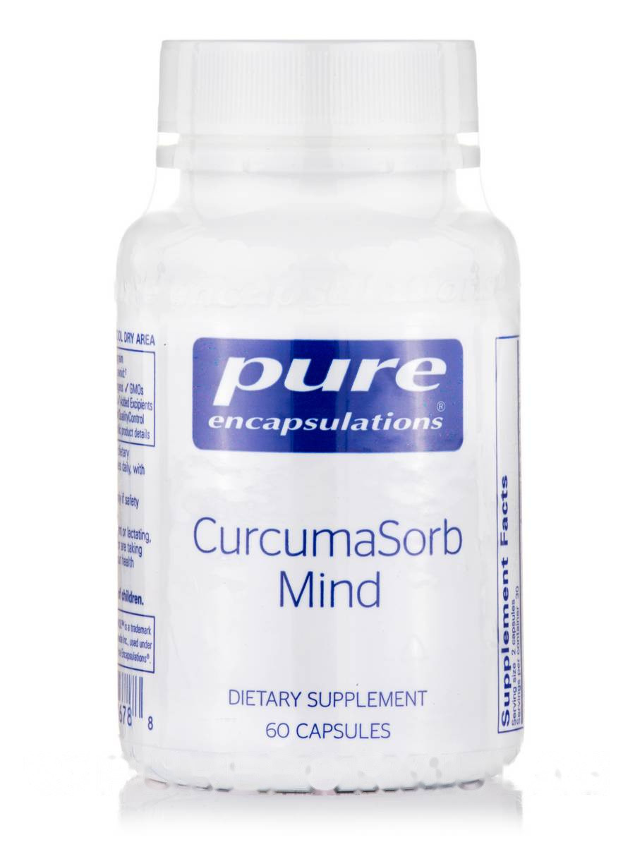 Куркума Мишлення, CurcumaSorb Mind, Pure Encapsulations, 60 капсул BX749