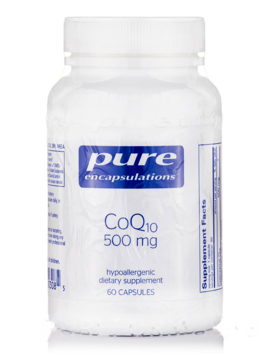 Коензим Q10 500 мг, CoQ10, Pure Encapsulations, 60 капсул BX795