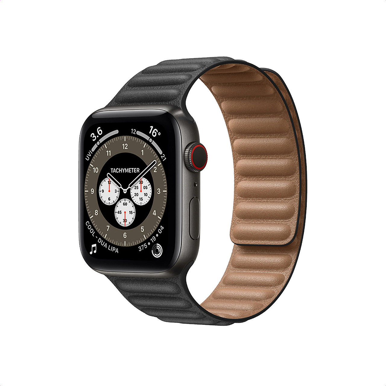 Ремінець з еко-шкіри Promate Maglet-40 для Apple Watch 42-44 мм 1/2/3/4/5/6/SE Black (maglet-44.black)
