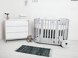 Дитяче ліжечко Angelo Кругле овальне Сіре