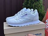 Чоловічі кросівки Reebok Classic шкіряні стильні модні білі, фото 7