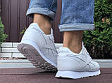 Чоловічі кросівки Reebok Classic шкіряні стильні модні білі, фото 6