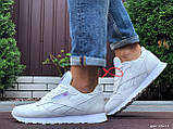 Чоловічі кросівки Reebok Classic шкіряні стильні модні білі, фото 5