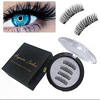 Магнітні вії, Magnet Lashes Professional Eye Lash 3 магніти, 3D ефект круглий футляр.