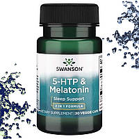 Swanson 5-HTP & Melatonin 2 in 1 Formula (5-HTP і Мелатонін) 30 вегетаріанських капсул