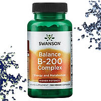 Вітамінний комплекс Swanson Balance B-200 Energy Complex & Metabolism 100 вегетаріанських капсул
