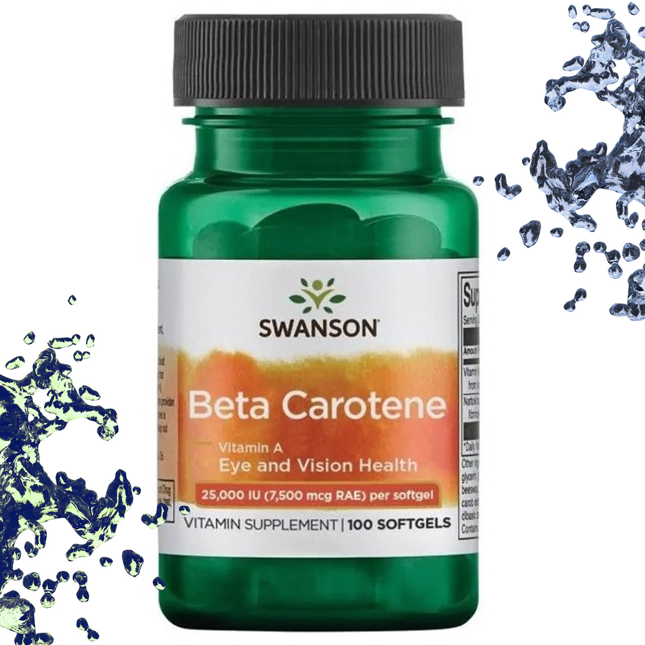 Вітамін А Swanson Beta Carotene 7500 mg (Vitamin A 25.000 IU) 100 гелевих капсул