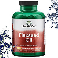 Лляне масло Swanson Flaxseed Oil 1 м 200 гелевих капсул