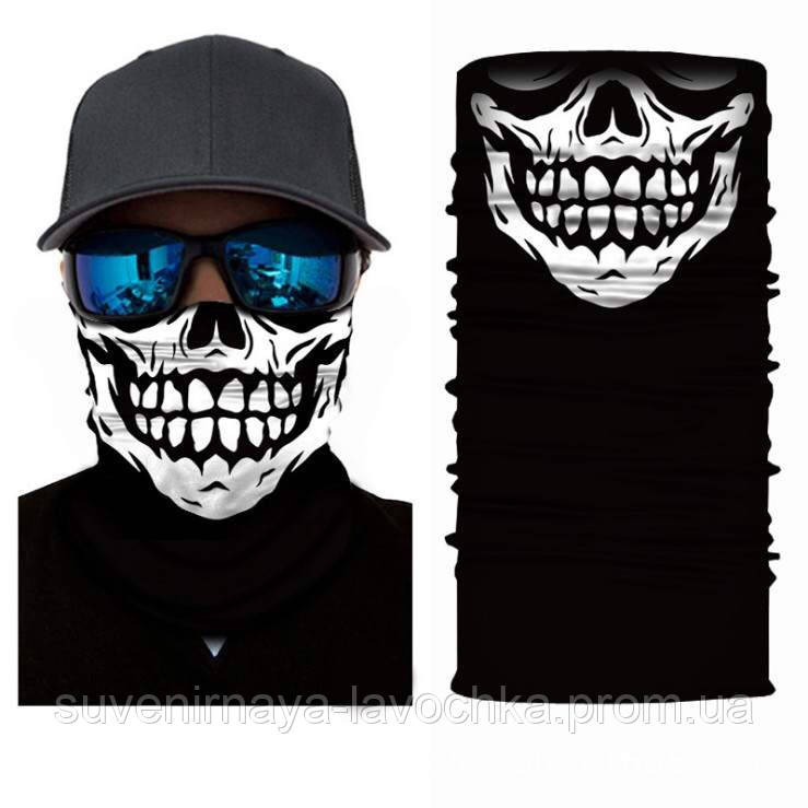 Мото бафф Big tooth skull. Качественная маска на лицо