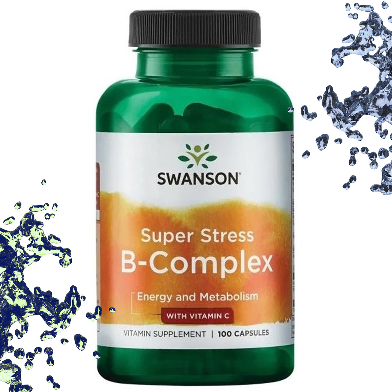 Вітамінний комплекс Swanson Super Stress B-Complex with Vitamin C 100 капсул, фото 1